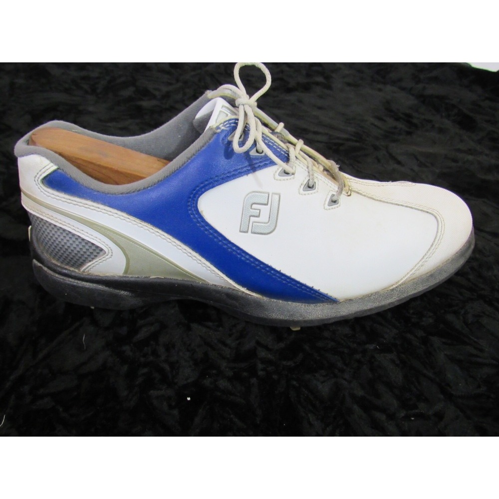 FootJoy Sport LT Men's Golf Shoes Size 9M US‎ Soft Spiked Golf Shoe White Blue
